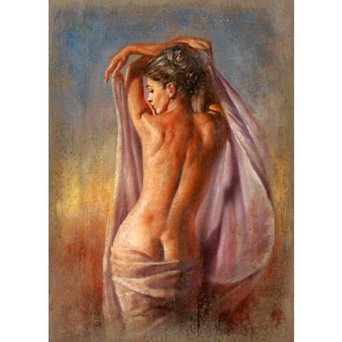 100% Handpainted abstract nude girl art oil painting on canvas