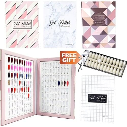 160 colors Nail Tips Display Show Book Board swatch Art Gel Polish Color Card Chart Palette Varnish Practice Manicure Tool