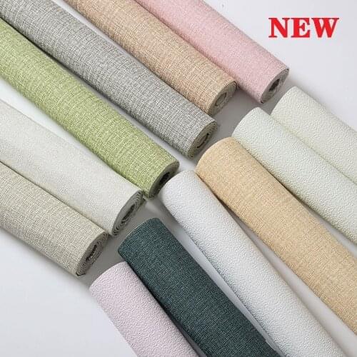 3D Three-dimensional Self-adhesive Thermal Insulation Wallpaper Linen Cloth Diatom Mud Plain Decorative Refurbished Wallpaper