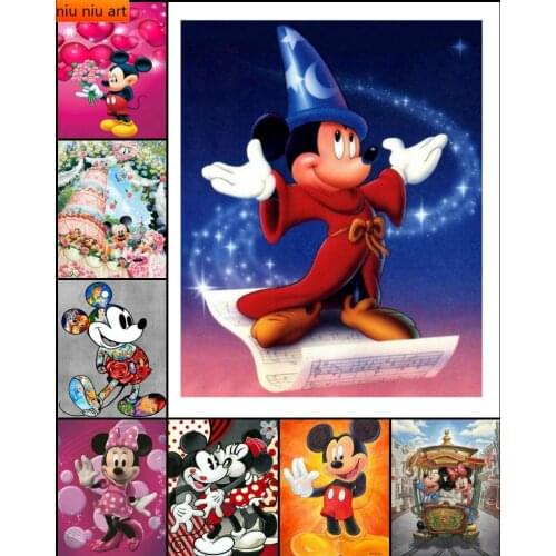Disney Cartoon Mickey Mouse Diamond Painting Stone Inlaid Diamond Mosaic Diamond Embroidery Cross Stitch Kits Home Decoration