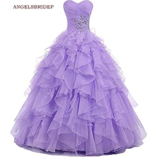 ANGELSBRIDEP Sweet 16 Quinceanera Dresses For 15 Party Formal Applique Crystal Vestidos De 15 Anos Birthday Party Gowns