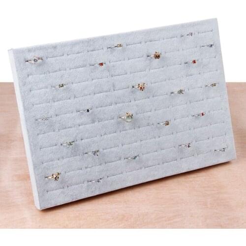 TONVIC Dark Gray/Black/Gray/Pink Velvet Ring Earring Jewelry Display Stand Holder For 100 Pcs