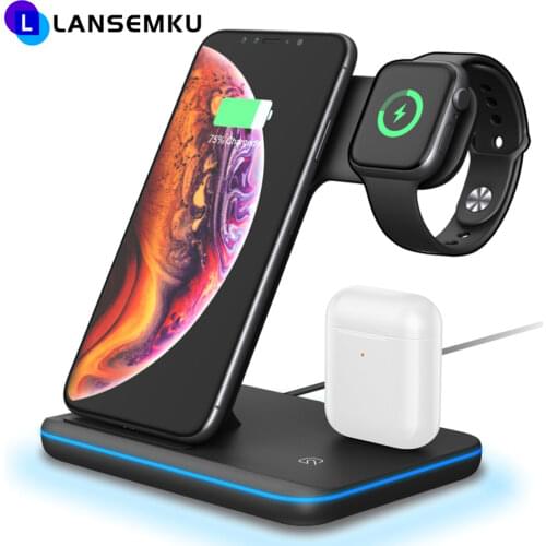 3 In 1 Wireless Charger Magnetic Qi Mobile Phone Holder Wireless Chargers Fast Charging Station For Iphone 12 11 Mini Pro Max