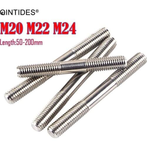 QINTIDES M20 M22 M24 Double end studs (clamping type) 304 stainless steel Isometric double head bolts
