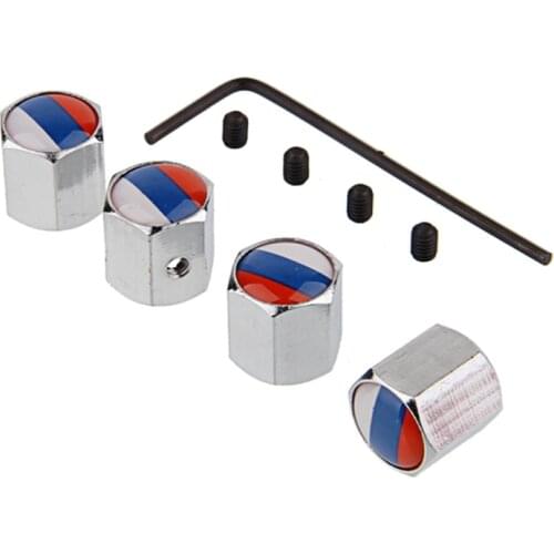 Car Wheel Tire Valve Dust Caps Russian Flag Badge Anti Theft Tyre Valve Stem Air Caps Cover For Lada Vesta Niva Auto Accessories