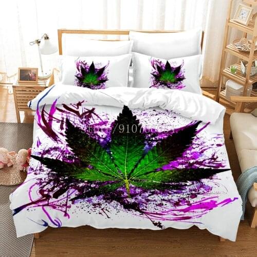 Green Plants Bedding Set Tropical Leaves Natural Scenery Duvet Cover Pillowcase Bedclothes Single Double Queen King Size