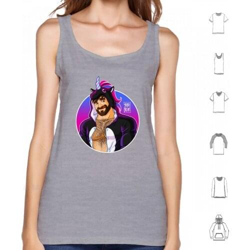Adam Likes Unicorns-Round Detail Tank Tops Vest 100% Cotton Bobobear Bobobearart Bobo Bear Bobo Nisi