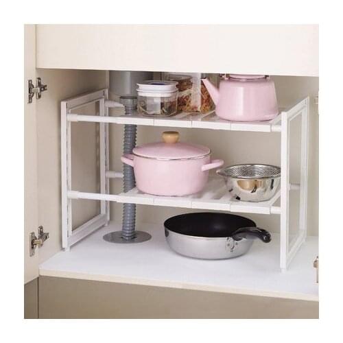 Kitchen Double Racks Sink Storage Rack Cabinet Storage Seasoning Shelf Pot Rack