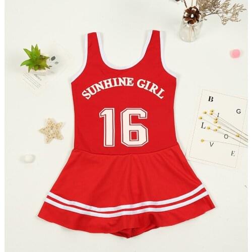 Girls' Swimwear, Small, Medium and Big Children 2021 New Small Fresh and High Elastic One-piece Childrens Swimsuit