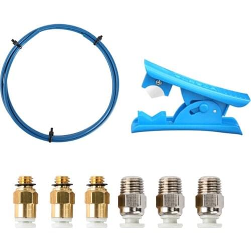 3D Printer Kit Capricorn PTFE Bowden Tubing XS Series 2M and Tube Cutter for 3D Printer 1.75mm Filament with Pneumatic Fitting