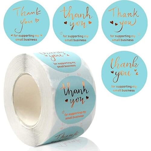 500pcs 1.5inch thank you stickers sealing labels self adheaive paper sticker gift wrapping supplies decorations