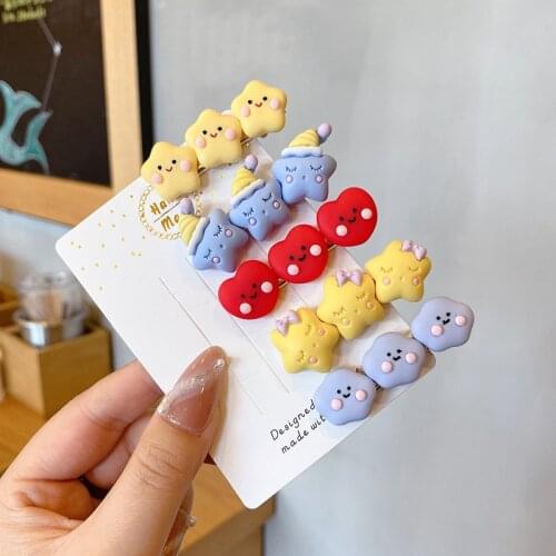 Ncmama 2021 New Hair Clip Fashion Cloud Star Hairpin Female Bangs Clip Side Hairpin Campus Party Accessories Kids Girls Hairclip