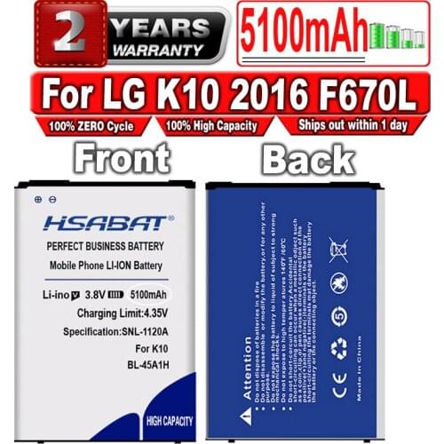 HSABAT New 4900mAh BL-45A1H / BL45A1H for LG K10 2016 Battery F670L F670K F670S F670 K420N K10 LTE Q10 K420 battery