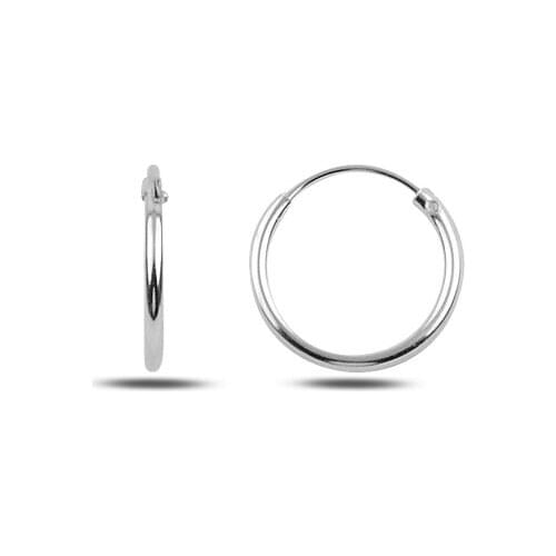 Silver 925 Sterling 12mm Simple Ring Earrings