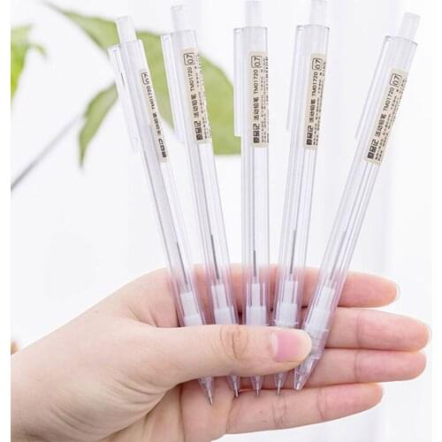 Transparent 0.5mm 0.7mm Graphite Drafting Writting Automatic Mechanical Pencil School Office Supplies Stationery