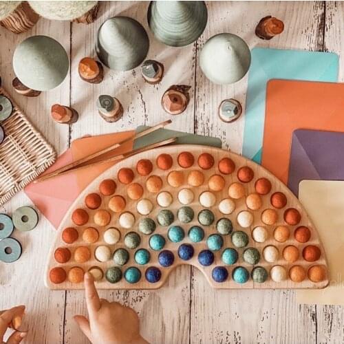 Rainbow Building Blocks Small Particles Assembled Educational Toys To Exercise Babys Grasp and Balance Ability Decoration