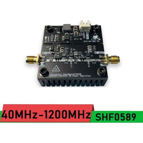 SHF0589 40MH-1200MHz 2W RF power amplifier 25DB dc 12V 24V FOR Ham Radio Walkie talkie Short wave remote 433MHZ 315MHZ