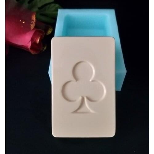PRZY Silicone Mold Silicone Soap Molds Soap Making Moulds Resin Clay Molds Rectangle Poker Card Club DIY Playing Card Club