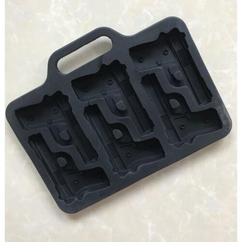 6 Cavity Pistol Shape Silicone Chocolate Mold Homemade Household DIY Fragrance Mould XG217