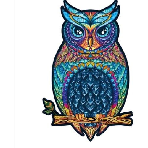 Unique Wooden Animal Jigsaw Puzzles Mysterious Owl 3D Puzzle Gift For Adults Kids Educational Puzzle Fabulous Interactive Gift