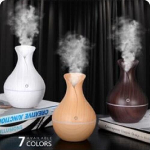 USB Electric Air Humidifier Mini Wood Grain Aroma Diffuser Essential Oil Aromatherapy Cool Mist Maker With LED Use For Home