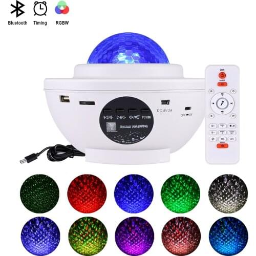 USB LED Starry Sky Galaxy Projector Night Light Bluetooth Music Sound Control Stage Disco Laser lamp for Kid Gift Bedroom Decor
