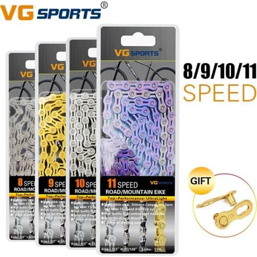 Bicycle Chain MTB Bike Parts 8 9 10 11 Speed Velocidade MTB Chains 116L EL SL Half/Full Hollow Gold Silver Bike Accessories