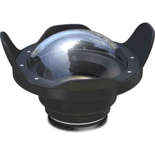 WA005-E 40M/130FT 6" wide angle dome port for diving case waterproof housing（φ 80mm* L 67mm）For Panasonic GH5 sony A7II A7RII