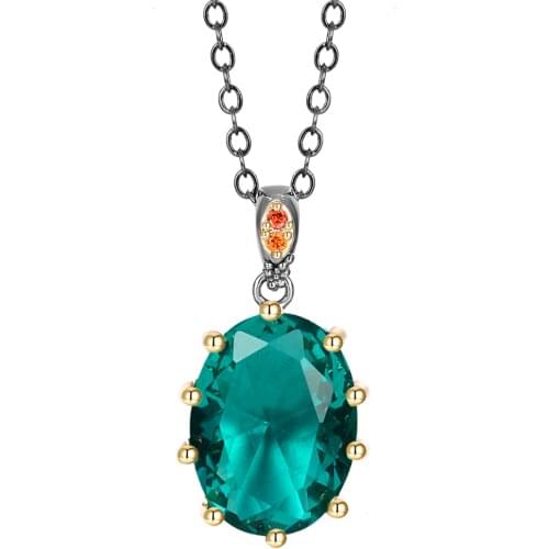 New Look Women Long Chain Pendant Necklace Green Zircon Valentine Wedding Jewelry Female Girls Drop Shipping