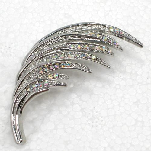 12pcs/lot Fashion brooch Rhinestone Feather Pin brooches Wedding Party jewelry gift C102076