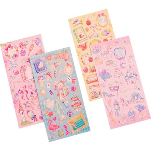 30sheet/pack Sweet Fairy tale world princess flower decoration hot stamping sticker Handbook Diary DIY Decorative Sticker