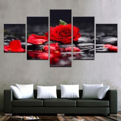 5d diy diamond painting home decorative diamond embroidery 5pcs Red Rose Flowers painting for home decoration H309