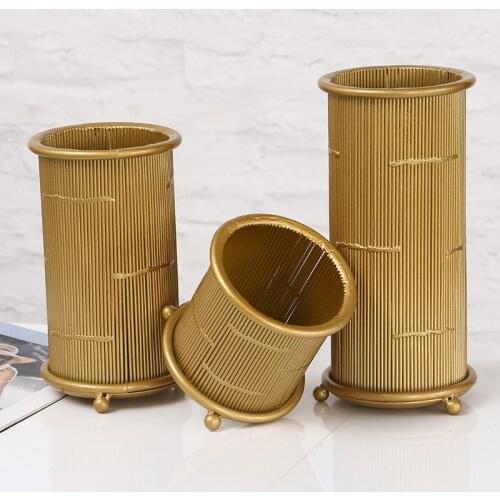 American modern metal hollow vase home decoration floral flower