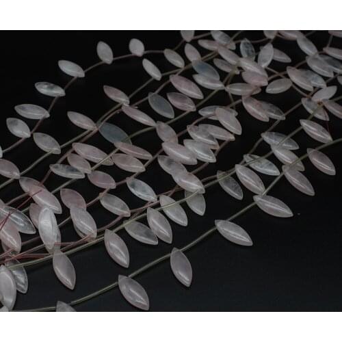 12x30x5mm Clear Rose Pink Quartz pink crystal quartz Drop-shaped beads for jewelry making design 15.5"