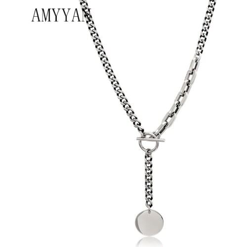 1pcs Fashion Necklace Metal Chain 316L Stainless Steel Silver Color Chain Link Geometric Shape Neck Metal