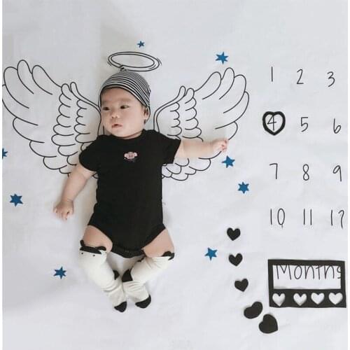 Infant Baby Thicken Photo Monthly Growth Blankets Newborn Boy Girls Soft Background Cloth Blanket Photography Prop Accessories
