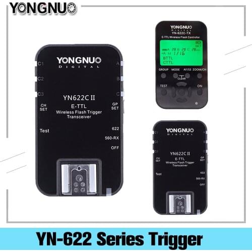 YONGNUO Wireless TTL Flash Trigger YN622 YN-622C II C-TX KIT With High-speed Sync HSS 1/8000s For Canon Camera 500D 60D 7D 5DIII