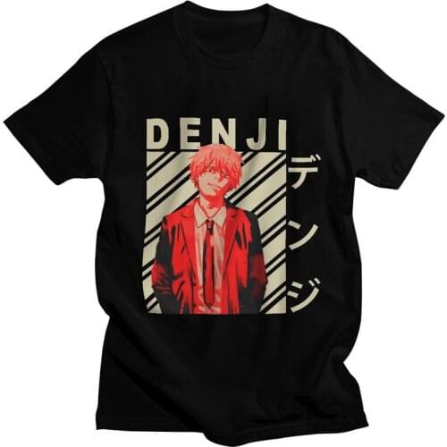 Denji Chainsaw Man T Shirt for Men Cotton Printed T-shirts Graphic Tshirt Short Sleeve Anime Manga Tee Top