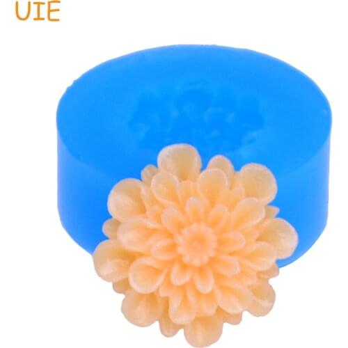 HYL063U 18.4mm 3D Flower Flexible Silicone Push Mold - Miniature Food, Fondant, Cupcake Topper, Jewelry, Resin Clay, Gum Paste