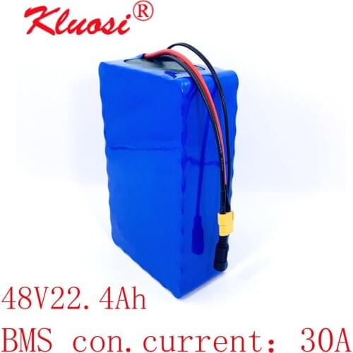 KLUOSI 48V Battery 13S7P 48V 22.4Ah 22Ah 54.6V Li-ion Battery Pack for With 30A BMS Motor Electric Scooter Vehicle Ebike Bicycle