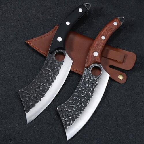 Razor Sharp Blade Forged Kitchen Chefs Meat Cleaver Slicing Bone Chopping Knife Cooking Tools
