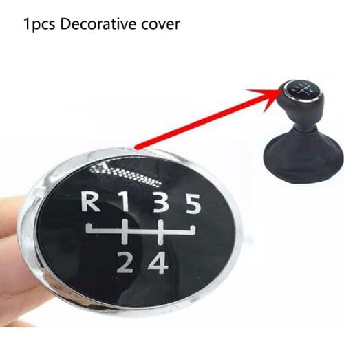 1pcs 5 Speed Gear Shift Knob Badge Emblem Cap Cover Replacement for Volkswagen VW T5 T5.1 Gp 2003-2011 Automotive Interior