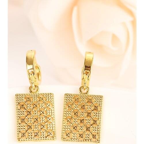 Bangrui Gold Color square Earrings geometrical Women/Girl,Love Trendy Jewelry for African/Arab/Middle Eastern party jewelry gift
