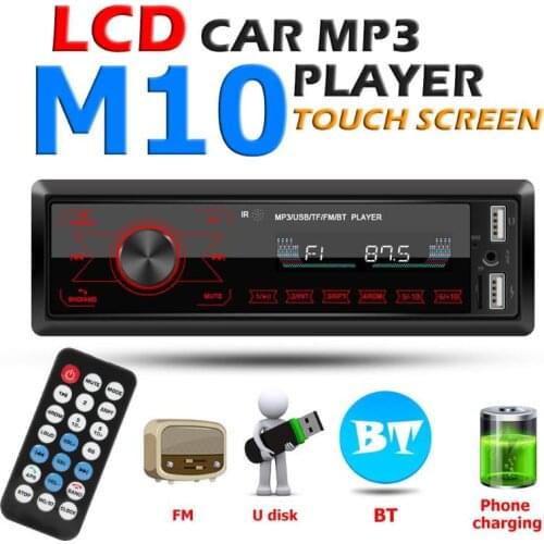 M10 1 DIN Car Stereo MP3 Player In Dash Bluetooth AUX-in Radio Head Unit