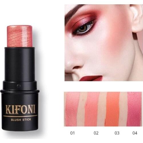 Face Makeup Shimmer Blush Stick Highlighter Bronzer Contour Cream Cheek Blusher Cosmetics Brighten Make Up AQ71
