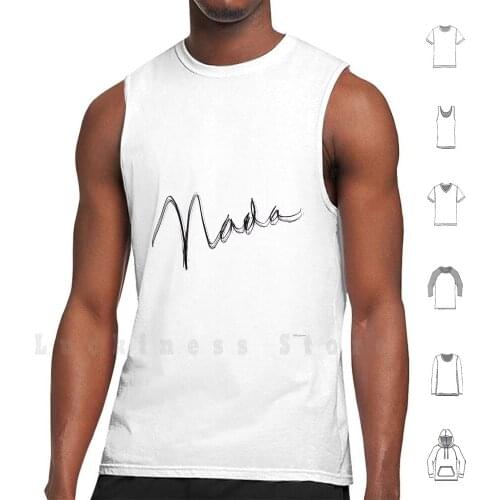 " Nada " Hand Drawn Typography Tank Tops Vest 100% Cotton Typography Hand Lettering Lettering Logos Logo Art Fonts