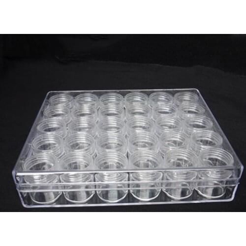 30 Bottles Nail Art Storage Box Nail Drill Diamond Sequin Powder Container Transparent Bottles Manicure Tools Set