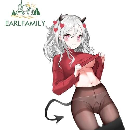 EARLFAMILY 13cm x 9.3cm for Modeus Helltaker Scratch-Proof Car Sticker Air Conditioner Decal Motocycle Helmet Car Assessoires