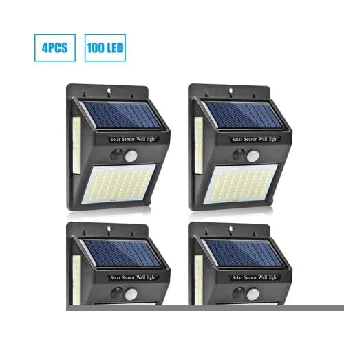 100LED Solar Light Outdoor Solar Lamp PIR Motion Sensor Wall Light Waterproof Solar Powered lights for Garden Decoration