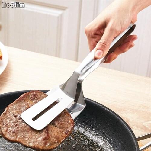 NOOLIM Stainless Steel Barbecue Tongs Non-stick Kitchen Steak Bread Pizza Tongs Clip Cooking Tools BBQ Accessories